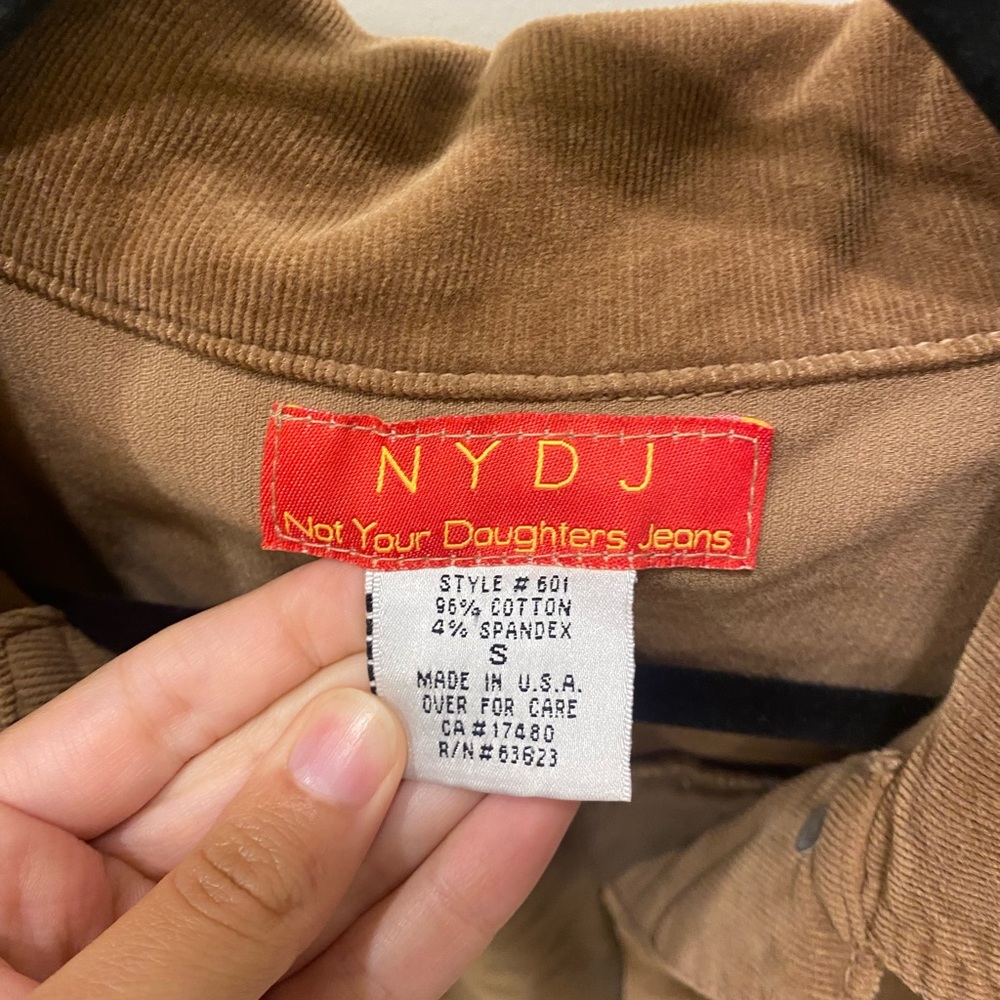 NYDJ Not Your Daughter’s Jeans Brown Tan Corduroy Jacket Size Small Pockets - Picture 2 of 9